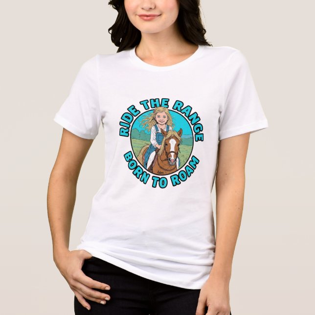 T-shirt En Tri-matière Cavalière de ranch Née pour errer (Recto)