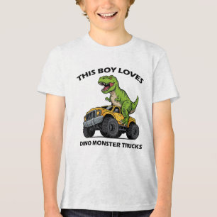 T-shirt En Tri-matière Ce Garçon Aime Les Camions Monster - Monstre Dinos
