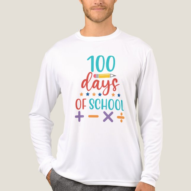 T-shirt En Tri-matière Célébration des 100 jours d'école (Recto)