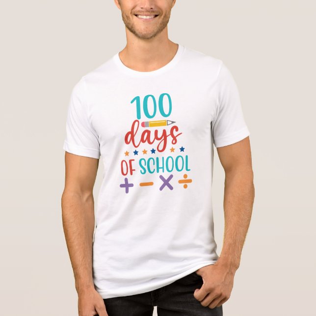 T-shirt En Tri-matière Célébration des 100 jours d'école (Recto)