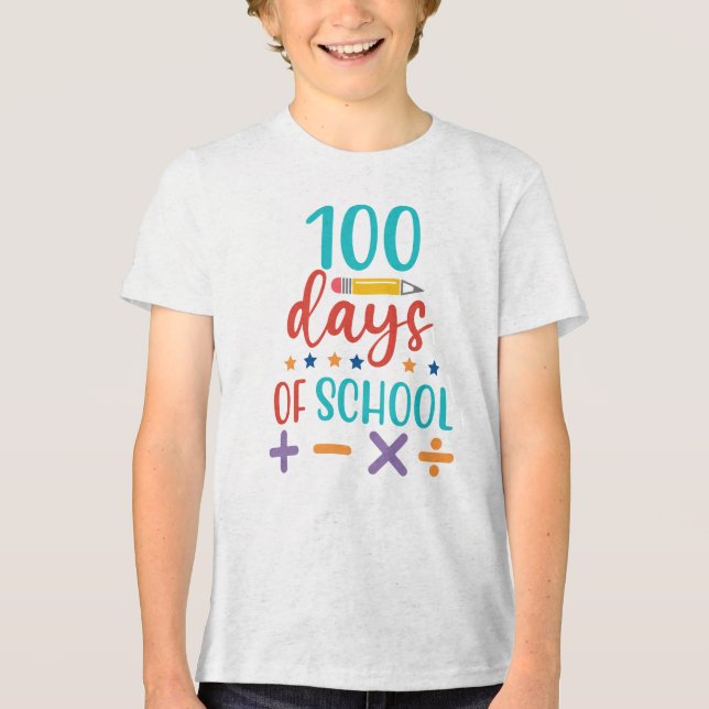 T-shirt En Tri-matière Célébration des 100 jours d'école (Recto)