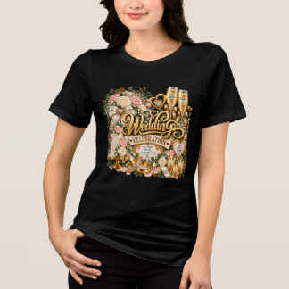 T-shirt En Tri-matière Célébration élégante de mariage en or