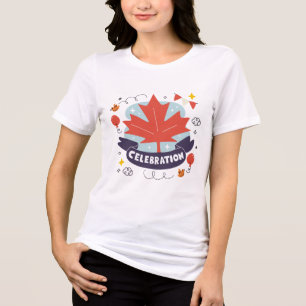T-shirt En Tri-matière Célébration festive de la feuille d'érable