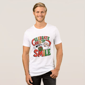 T-shirt En Tri-matière Célébrez Noël avec le sourire du Père Noël