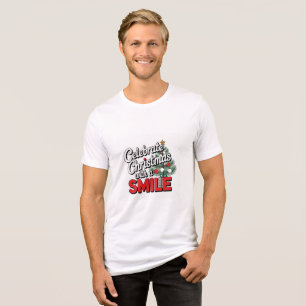 T-shirt En Tri-matière Célébrez Noël avec un sourire pour hommes