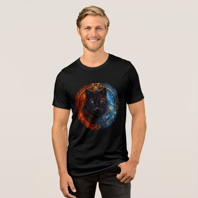 T-shirt En Tri-matière Celestial Panther – Fire and Ice Mandala Art (Recto plein)