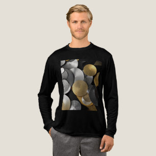 T-shirt En Tri-matière Cercles géométriques modernes en or et argent