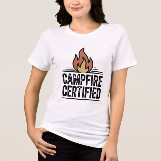 T-shirt En Tri-matière Certifié feu de camp - Camping (Recto)