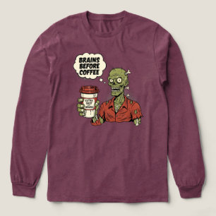 T-shirt En Tri-matière Cerveaux avant café Zombie Halloween
