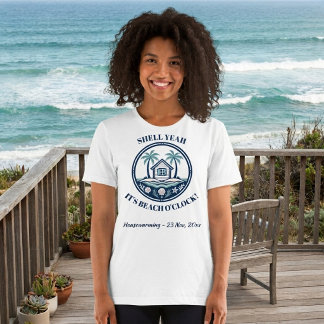T-shirt En Tri-matière C'est Beach O Clock Arbres Tropicaux Océan Bleu Vi