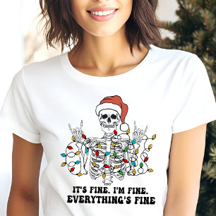 T-shirt En Tri-matière C'est bon je vais bien squelette drôle de Noël
