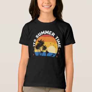 T-shirt En Tri-matière C'est la conception de coucher de soleil tropical