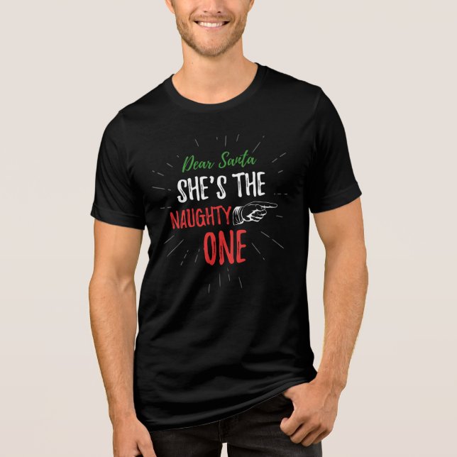 T-shirt En Tri-matière C'est la Naughty One Christmas Gag Novelty (Recto)