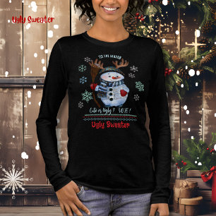T-shirt En Tri-matière C'est la Saison Joyeux ou Affreux Bonhomme de Neig