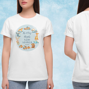 T-shirt En Tri-matière C'est un garçon en bois   Baby shower de jouets en