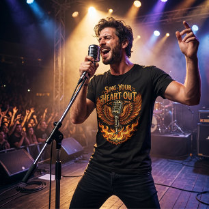 T-shirt En Tri-matière Chantez de tout votre cœur : Microphone à ailes et
