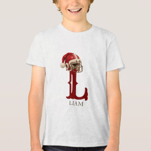 T-shirt En Tri-matière Chapeau de Noël de footballeur Monogramme Nom Noël