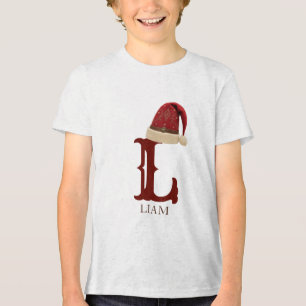 T-shirt En Tri-matière Chapeau de Père Noël occidental Monogramme Nom Noë
