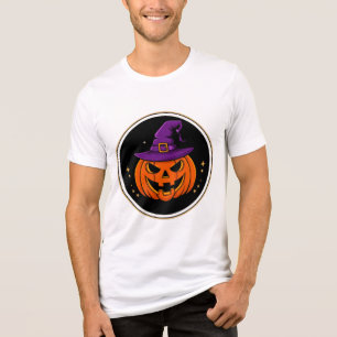 T-shirt En Tri-matière Chapeau de sorcière Citrouille Souriant Halloween