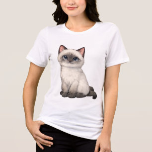 T-shirt En Tri-matière Charmant Chat dans un Bocal à Poissons