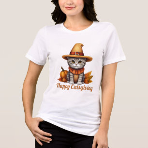T-shirt En Tri-matière Charmant Thanksgiving Chat en déguisement