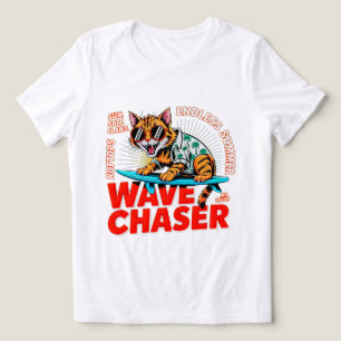 T-shirt En Tri-matière Chasseur de Vagues de Chat d'Été - Chat de Surf Te