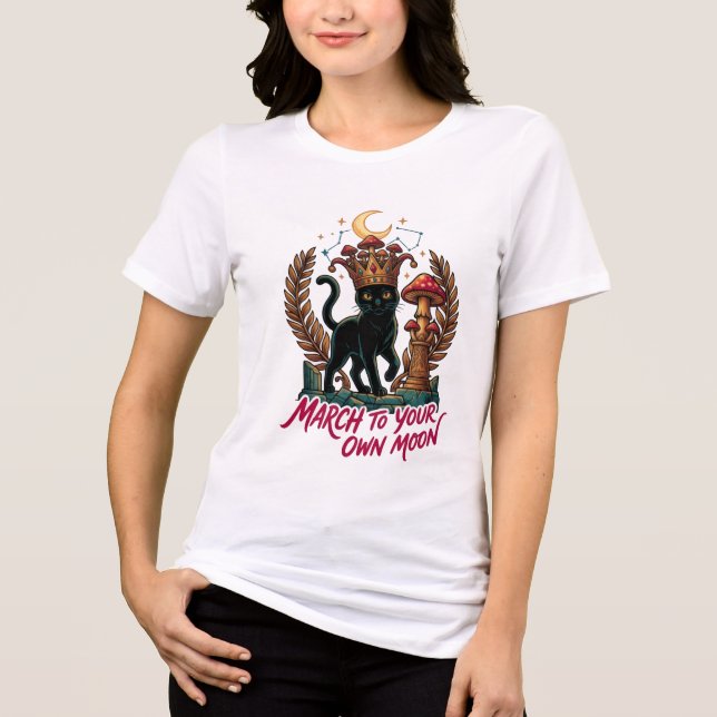T-shirt En Tri-matière Chat ADOM Marche Vers Ta Propre Lune (Recto)