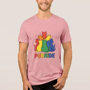 T-shirt En Tri-matière Chat arc-en-ciel vintage Purride Vector Design_1