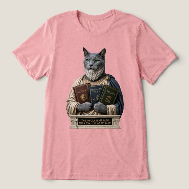 T-shirt En Tri-matière Chat Aristote Bleu Russe (Design Recto)