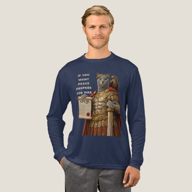 T-shirt En Tri-matière Chat César Bleu Russe (Recto complet)