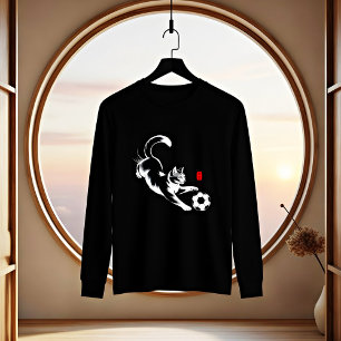 T-shirt En Tri-matière Chat Chanceux Minimaliste Zen pour Femme Footballe