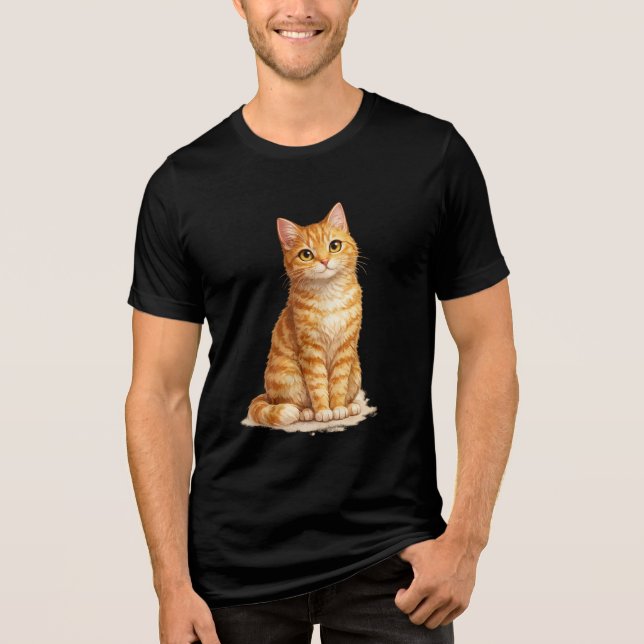 T-shirt En Tri-matière Chat Clipart Tabby Orange (Recto)