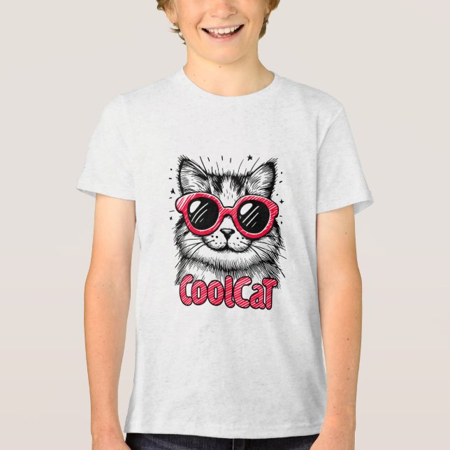 T-shirt En Tri-matière Chat Cool 1 (Recto)