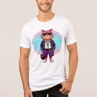 T-shirt En Tri-matière Chat de fête en lunettes de soleil - Disco Outfit