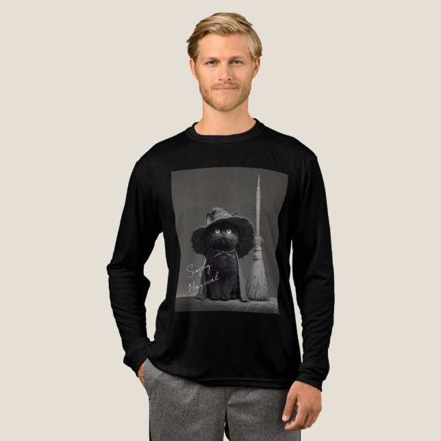 T-shirt En Tri-matière Chat de sorcière simplement magique (Recto complet)