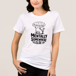 T-shirt En Tri-matière Chat drôle mentalement ailleurs en train de rêver