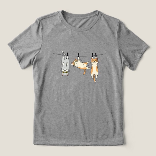 T-shirt En Tri-matière Chat drôle pendu (Design Recto)
