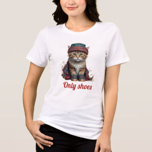 T-shirt En Tri-matière chat écossais déguisé - seulement des chaussures