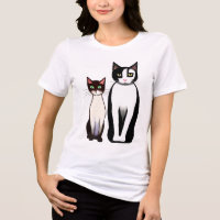 Chat et chaton noir et blanc rétro moderne