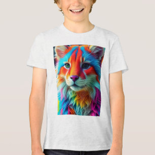 T-shirt En Tri-matière Chat Fou Furry de Couleur Arc-en-Ciel-68587