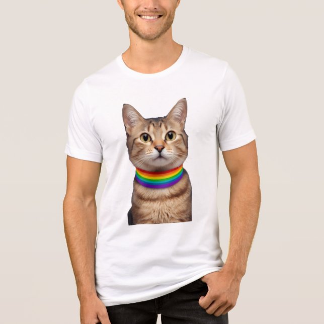 T-shirt En Tri-matière Chat gay pride - Purroud & Fiers (Recto)