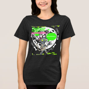 T-shirt En Tri-matière Chat Halloween "Zombie Whiskers 2" Drôle Amoureux