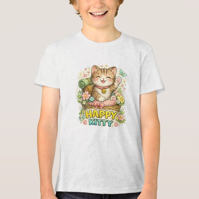 T-shirt En Tri-matière Chat Heureux (Recto)