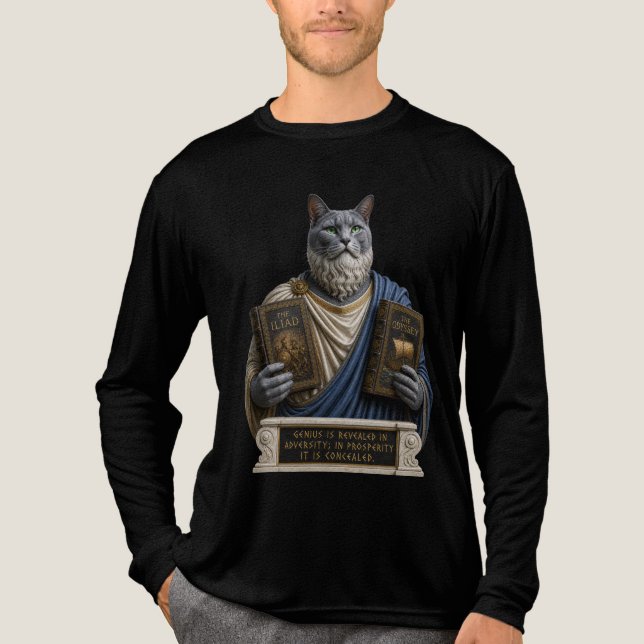 T-shirt En Tri-matière Chat homer bleu russe (Recto)