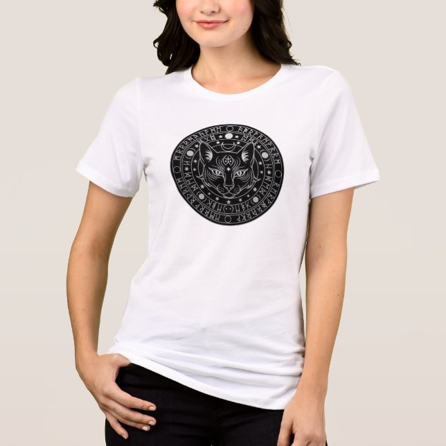 T-shirt En Tri-matière Chat magique noir (Recto)