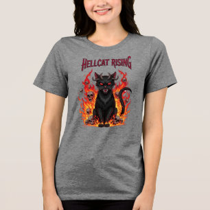 T-shirt En Tri-matière Chat malin en flammes Halloween