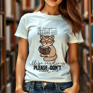 T-shirt En Tri-matière Chat mignon tenant un livre drôle lecture