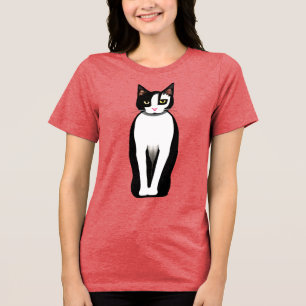 T-shirt En Tri-matière Chat noir et blanc moderne du milieu du siècle