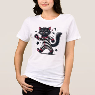 T-shirt En Tri-matière Chat noir mignon