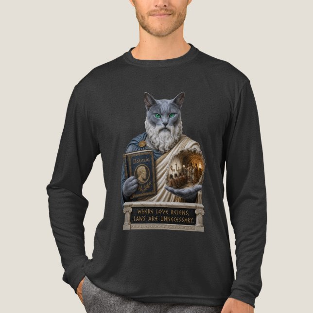 T-shirt En Tri-matière Chat Platoon Bleu Russe (Recto)